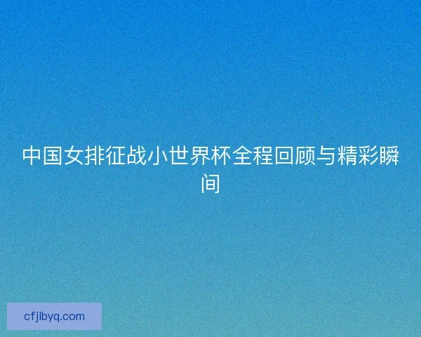 中国女排征战小世界杯全程回顾与精彩瞬间