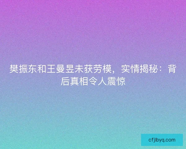 樊振东和王曼昱未获劳模，实情揭秘：背后真相令人震惊